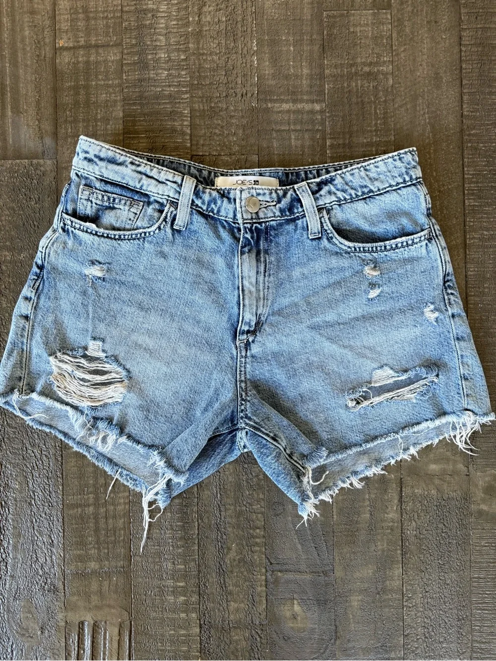 Joe’s Jeans Denim Shorts Size 27 Distressed Cutoff High Rise Summer EUC